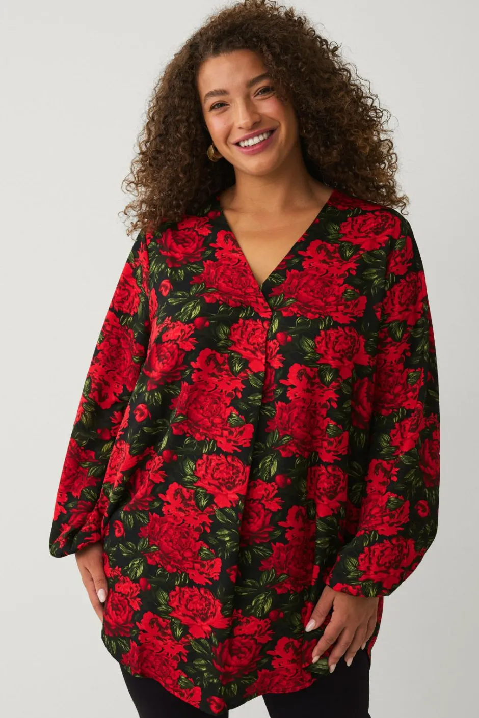 Hot Plus collection Tunika med v-hals Dame Tunikaer|Toppe & Tank-Toppe