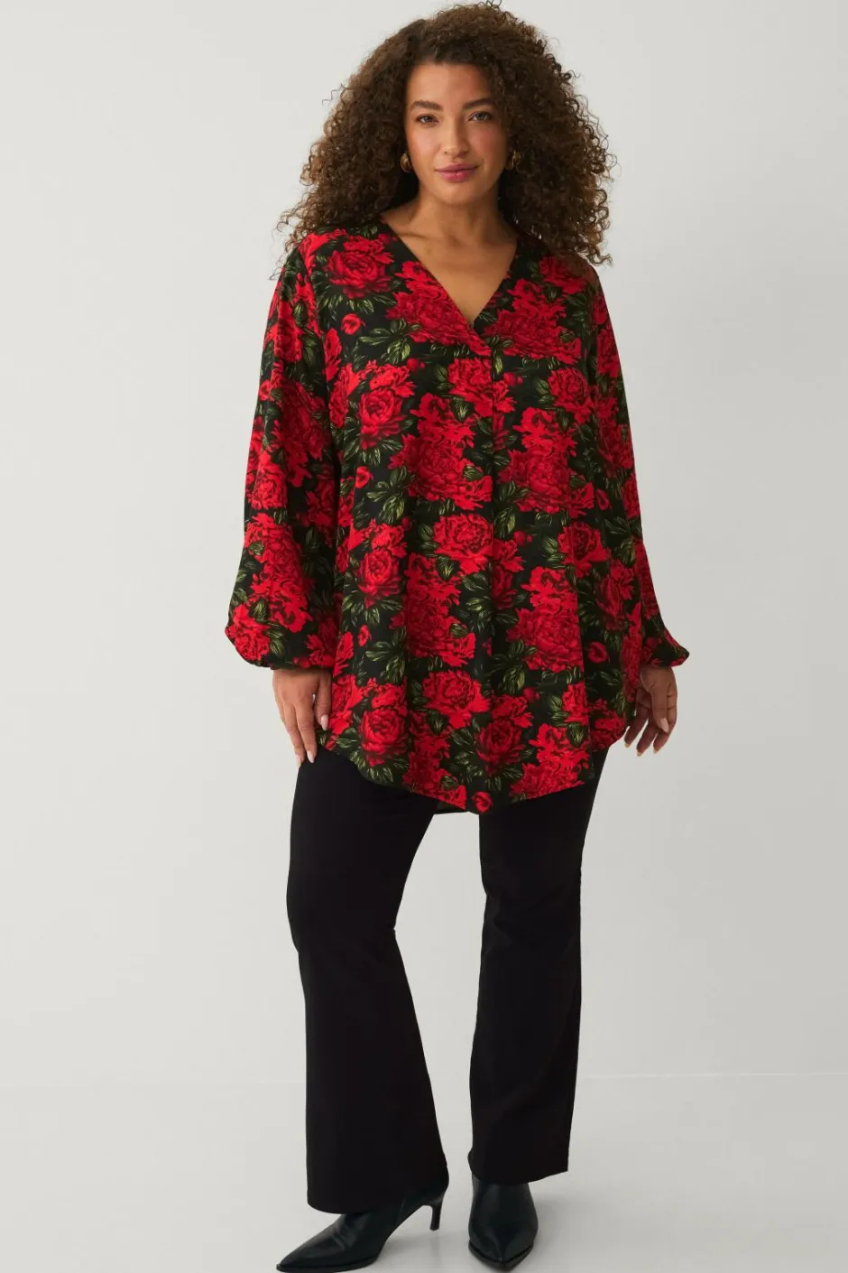 Hot Plus collection Tunika med v-hals Dame Tunikaer|Toppe & Tank-Toppe