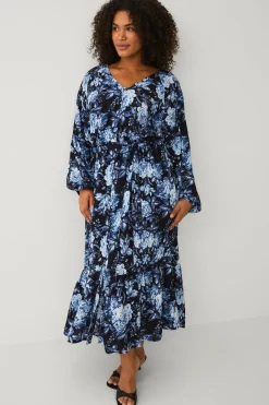 Online Plus collection Maxi kjole med volanter Dame Kjoler