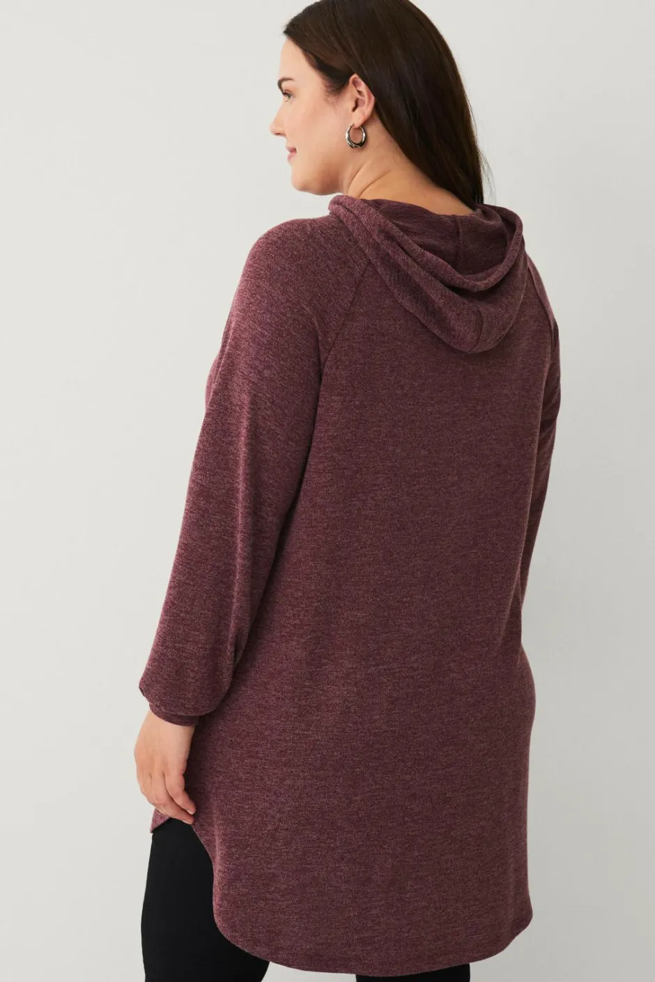 Ellos Plus collection Lang sweatshirt med hætte^Dame Sweatshirts & Hoodies