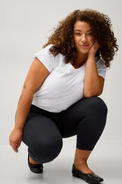 Hot Plus collection Leggings med høj talje og 3/4 længde Dame Basistøj|Tights & Leggings