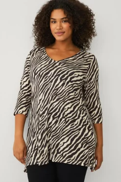 Outlet Plus collection Tunika med 3/4 lange ærmer Dame Tunikaer|Toppe & Tank-Toppe
