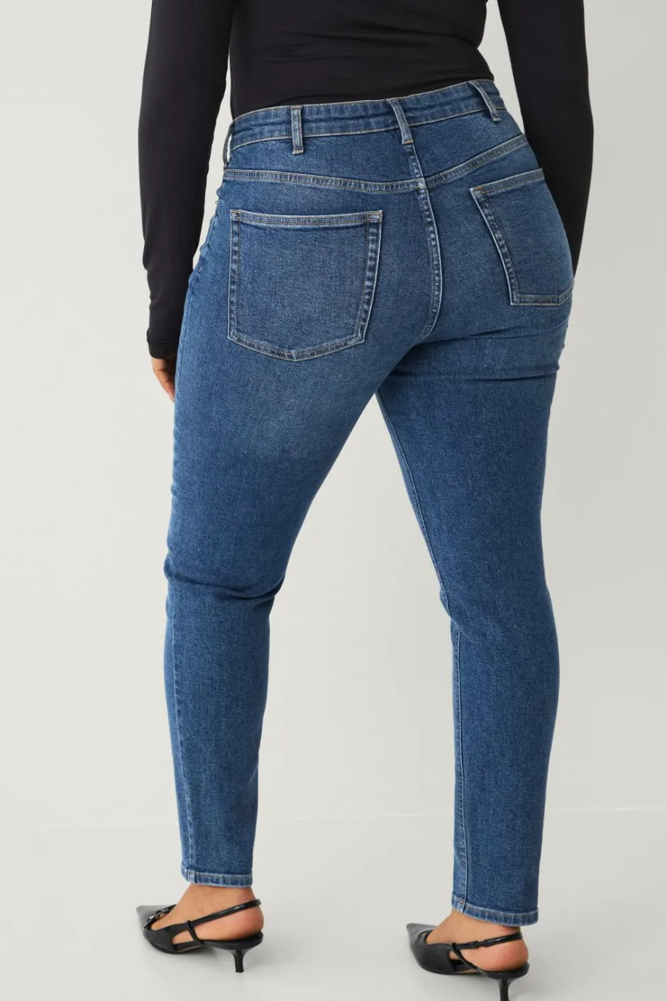 Ellos Plus collection slim jeans med høj talje^Dame Jeans