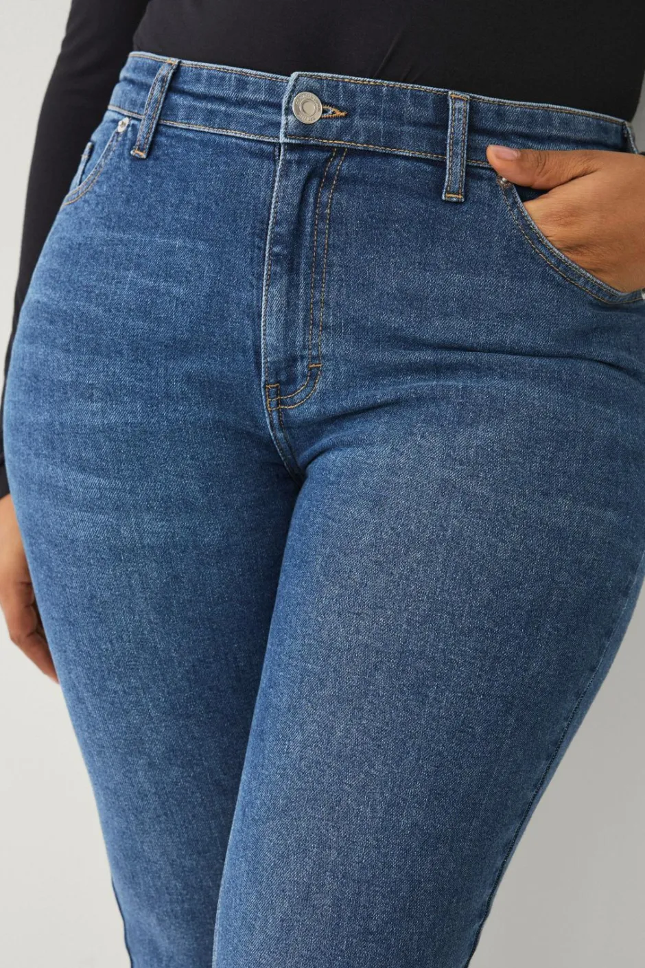 Ellos Plus collection slim jeans med høj talje^Dame Jeans