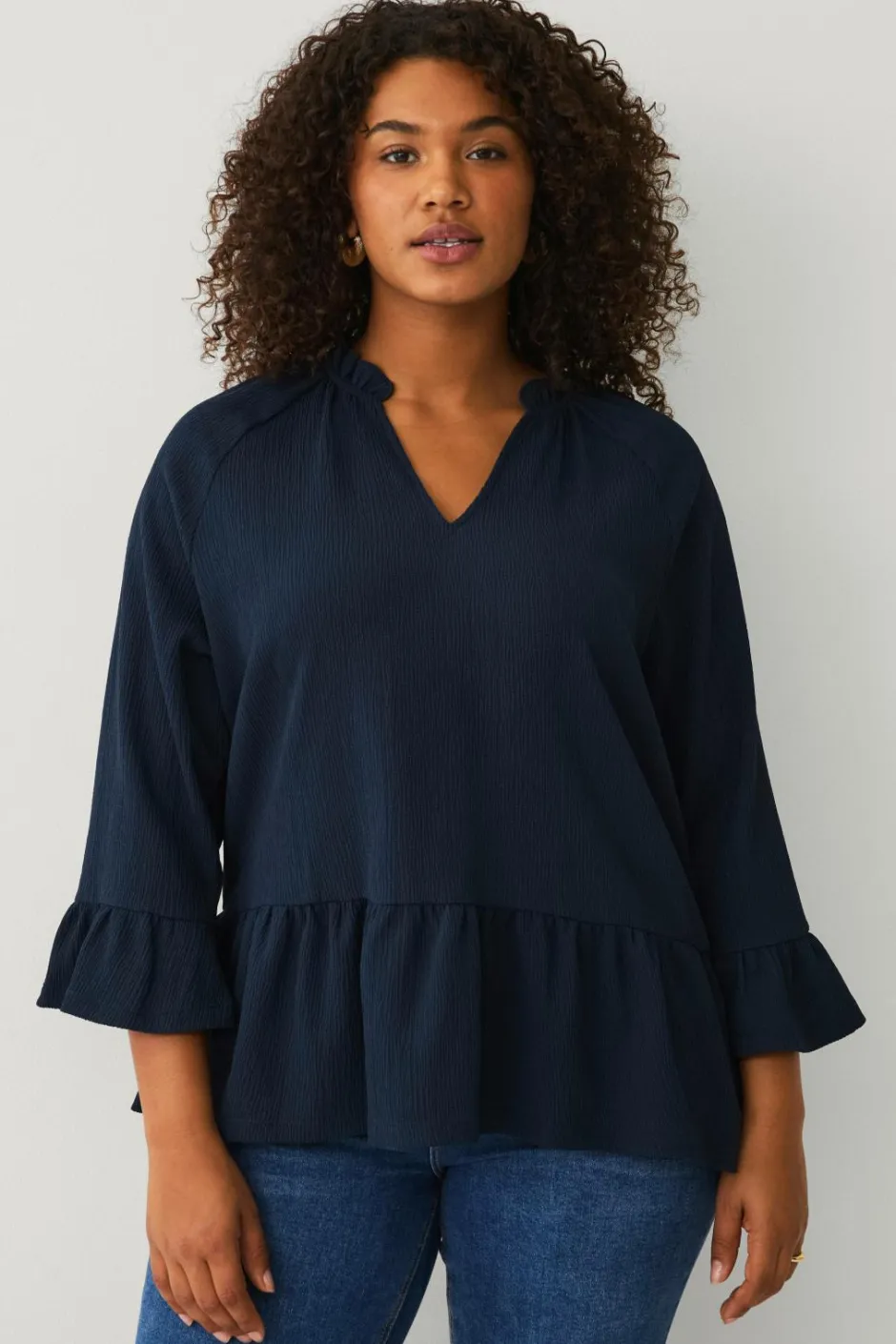 Ellos Plus collection Top i struktureret jersey^Dame Toppe & Tank-Toppe