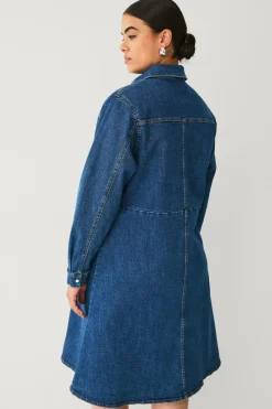 Outlet Plus collection Skjortekjole i denim Dame Kjoler