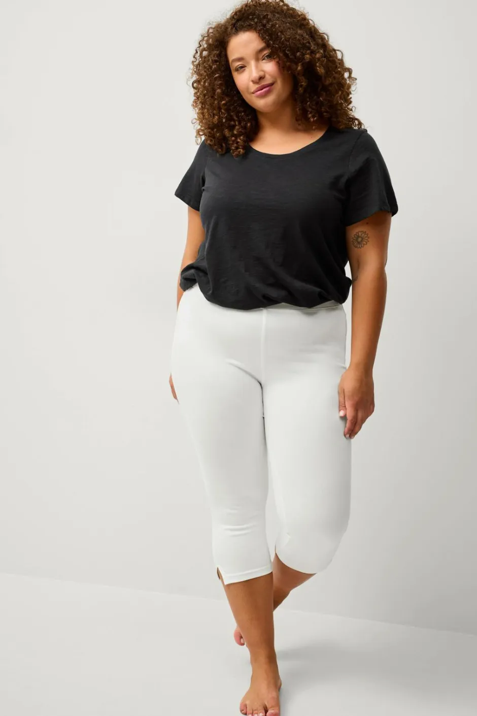 Ellos Plus collection Treggings med høj talje og 3/4 længde^Dame Basistøj|Tights & Leggings