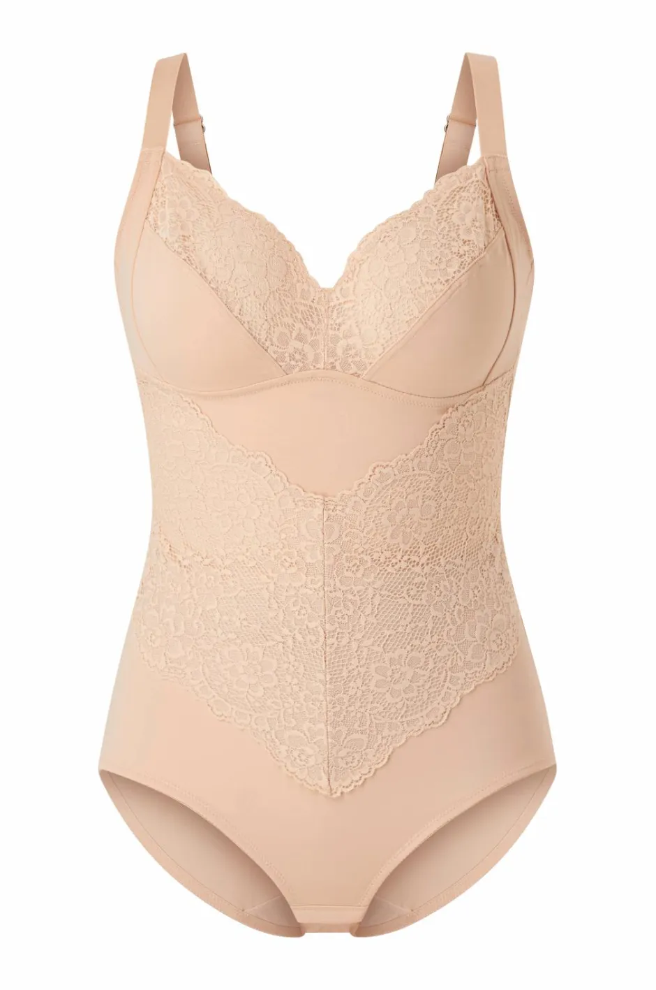 Sale Plus collection Shapingbody med blondedetaljer - medium støtte Dame Shaping