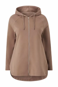 New Plus collection Sweatshirt med hætte og lynlås Dame Sweatshirts & Hoodies