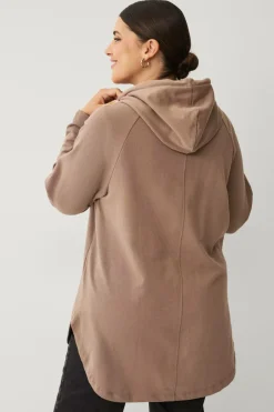 New Plus collection Sweatshirt med hætte og lynlås Dame Sweatshirts & Hoodies