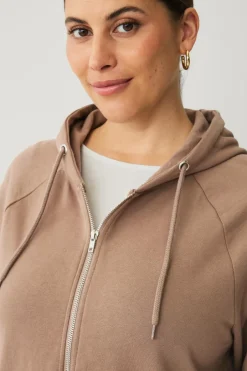 New Plus collection Sweatshirt med hætte og lynlås Dame Sweatshirts & Hoodies