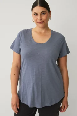 Sale Plus collection Top med rund hals Dame Basistøj|Toppe & Tank-Toppe