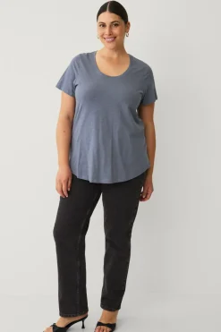 Sale Plus collection Top med rund hals Dame Basistøj|Toppe & Tank-Toppe