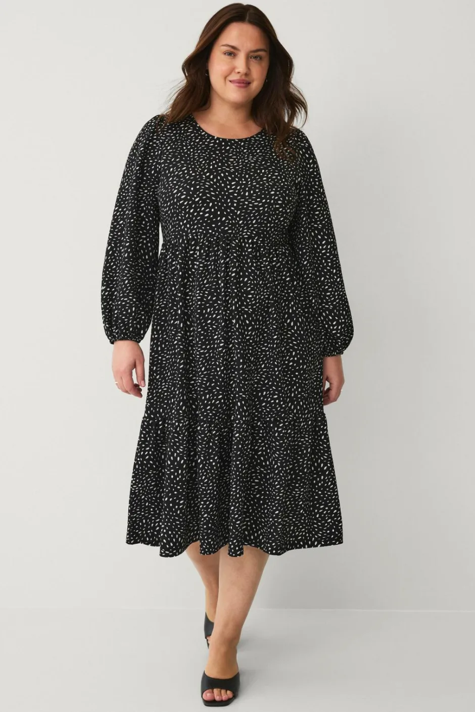 Outlet Plus collection Kjole med flæser Dame Kjoler