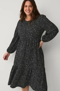 Outlet Plus collection Kjole med flæser Dame Kjoler