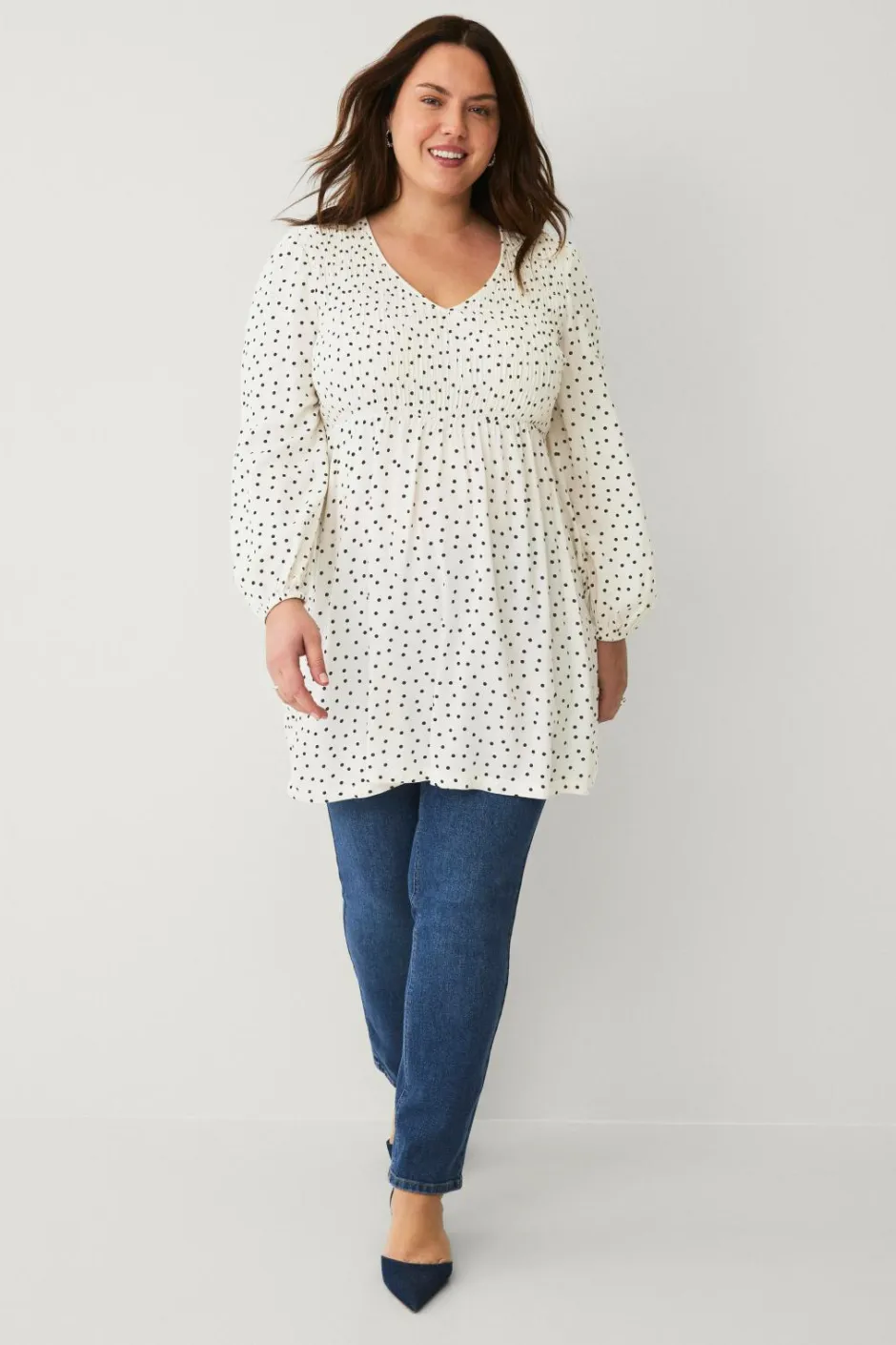 Sale Plus collection Tunika med smock Dame Tunikaer
