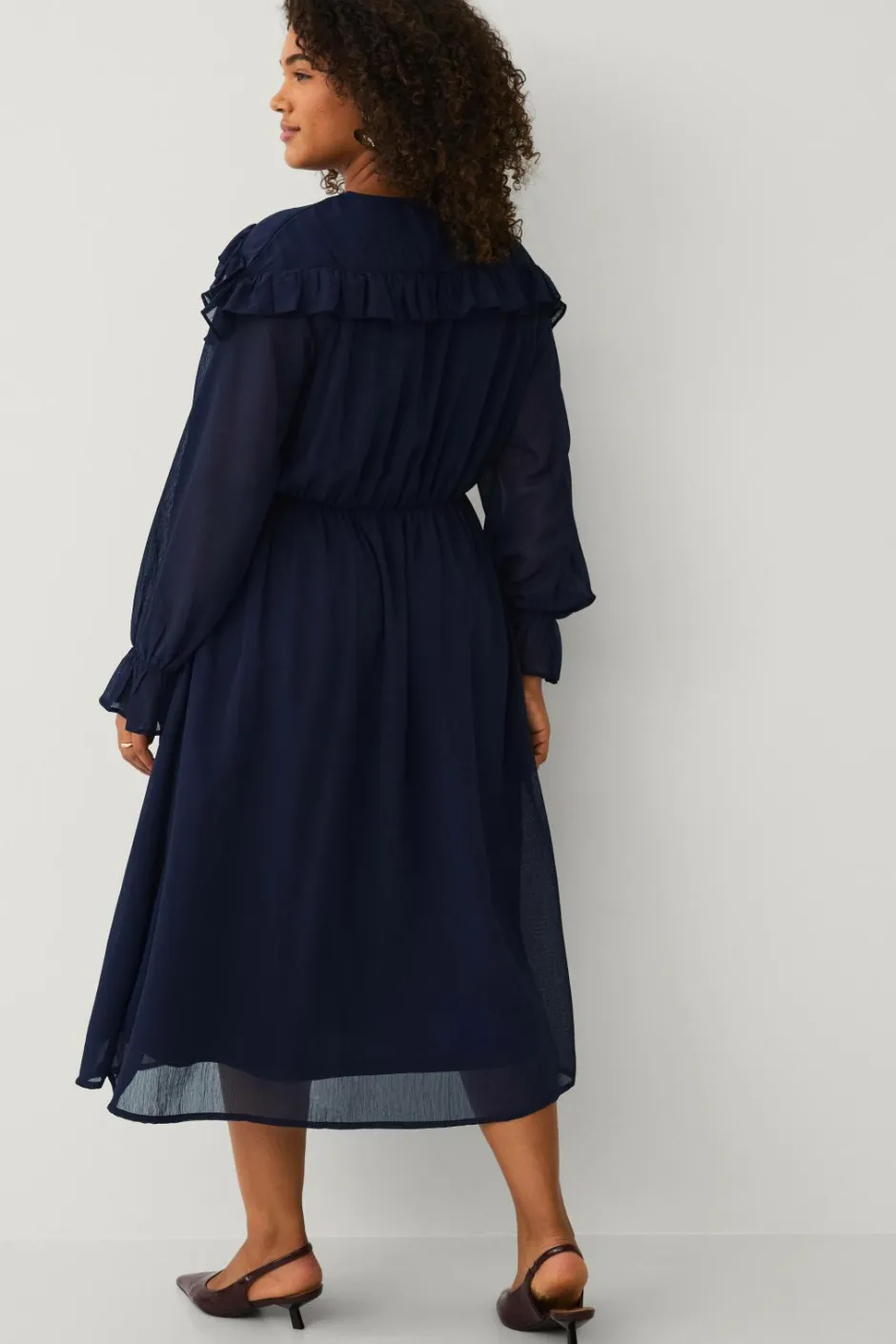 Plus collection Maxikjole med flæser Dame Kjoler