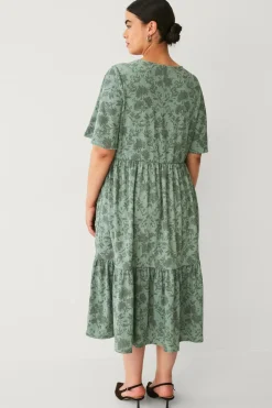 Hot Plus collection Kjole med flæser Dame Kjoler