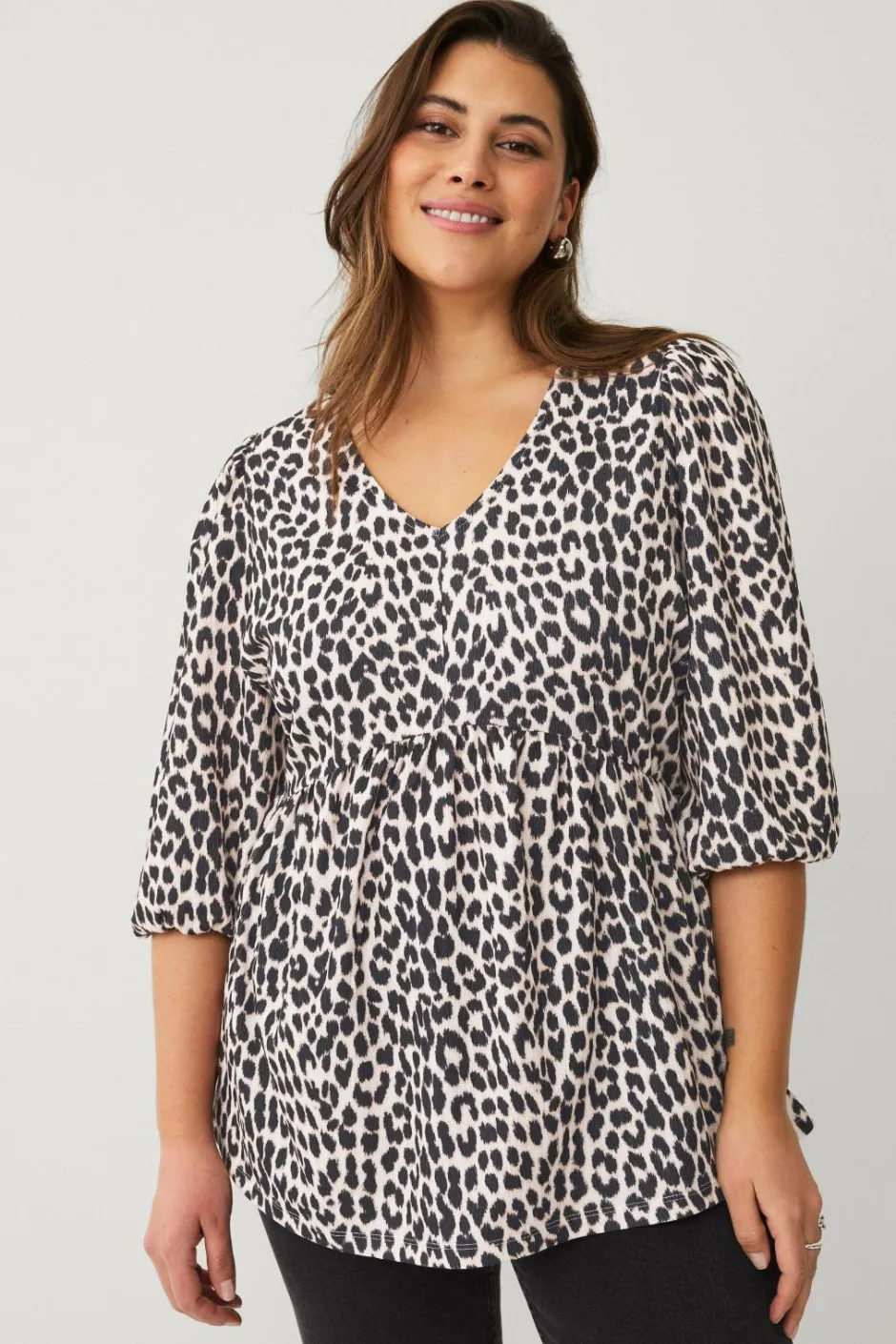 Hot Plus collection Tunika med 3/4 lange ærmer Dame Tunikaer