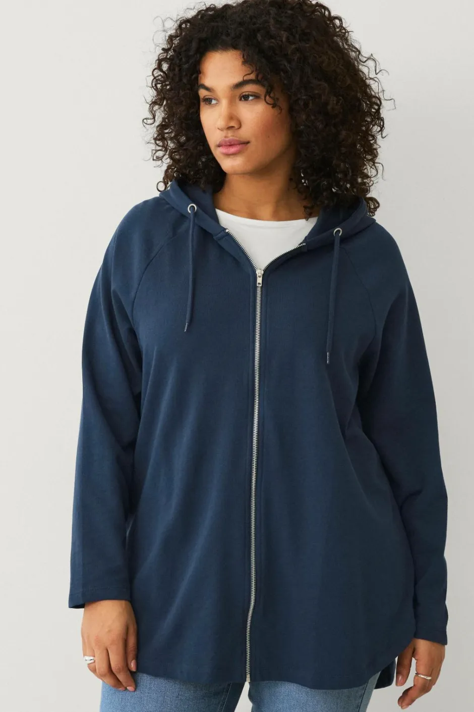 Ellos Plus collection Sweatshirt med hætte og lynlås^Dame Sweatshirts & Hoodies
