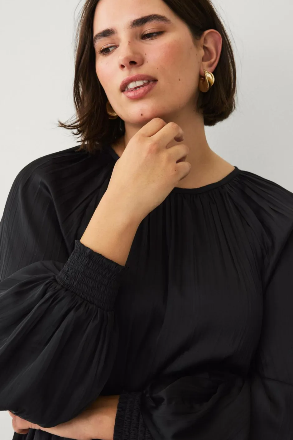 New Plus collection Plisseret bluse Dame Skjorter & Bluser