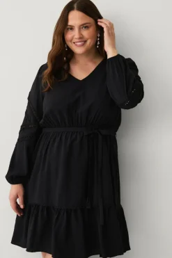 New Plus collection Kjole med blondedetaljer Dame Kjoler