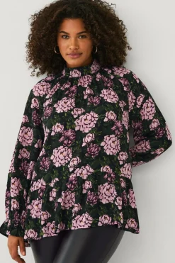 Ellos Plus collection Chiffonbluse med flæser^Dame Skjorter & Bluser