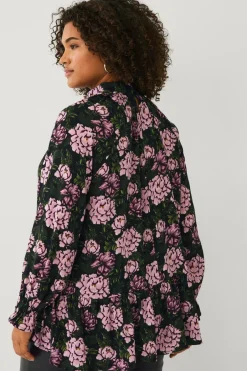 Ellos Plus collection Chiffonbluse med flæser^Dame Skjorter & Bluser