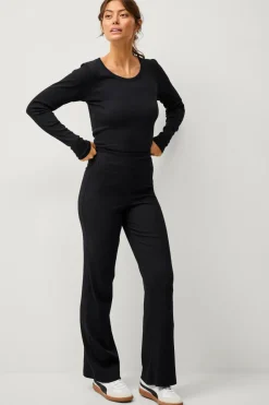 Online STUDIO Yogabukser Straight Leg Soft Rib Dame Træningstøj|Træningstøj