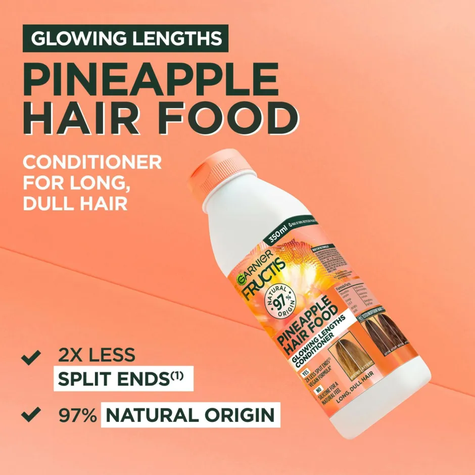 Hot Fructis Hair Food Pineapple Conditioner For Dull Hair 350 Ml Hår|Hår
