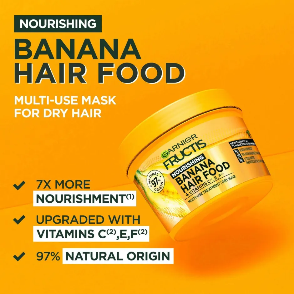 Garnier Fructis Hair Food Banana Hair Mask For Dry Hair 400 Ml^ Hårpleje