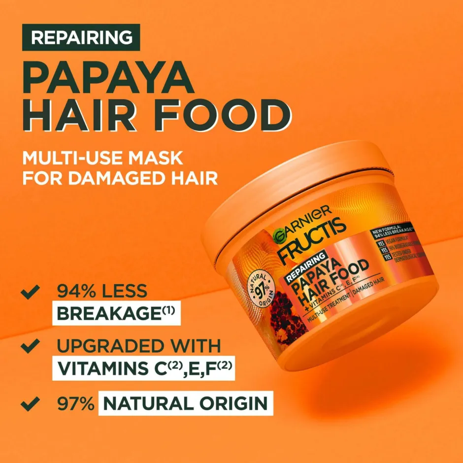 Online Fructis Hair Food Papaya Hair Mask For Damaged Hair 400 Ml Hår|Hår