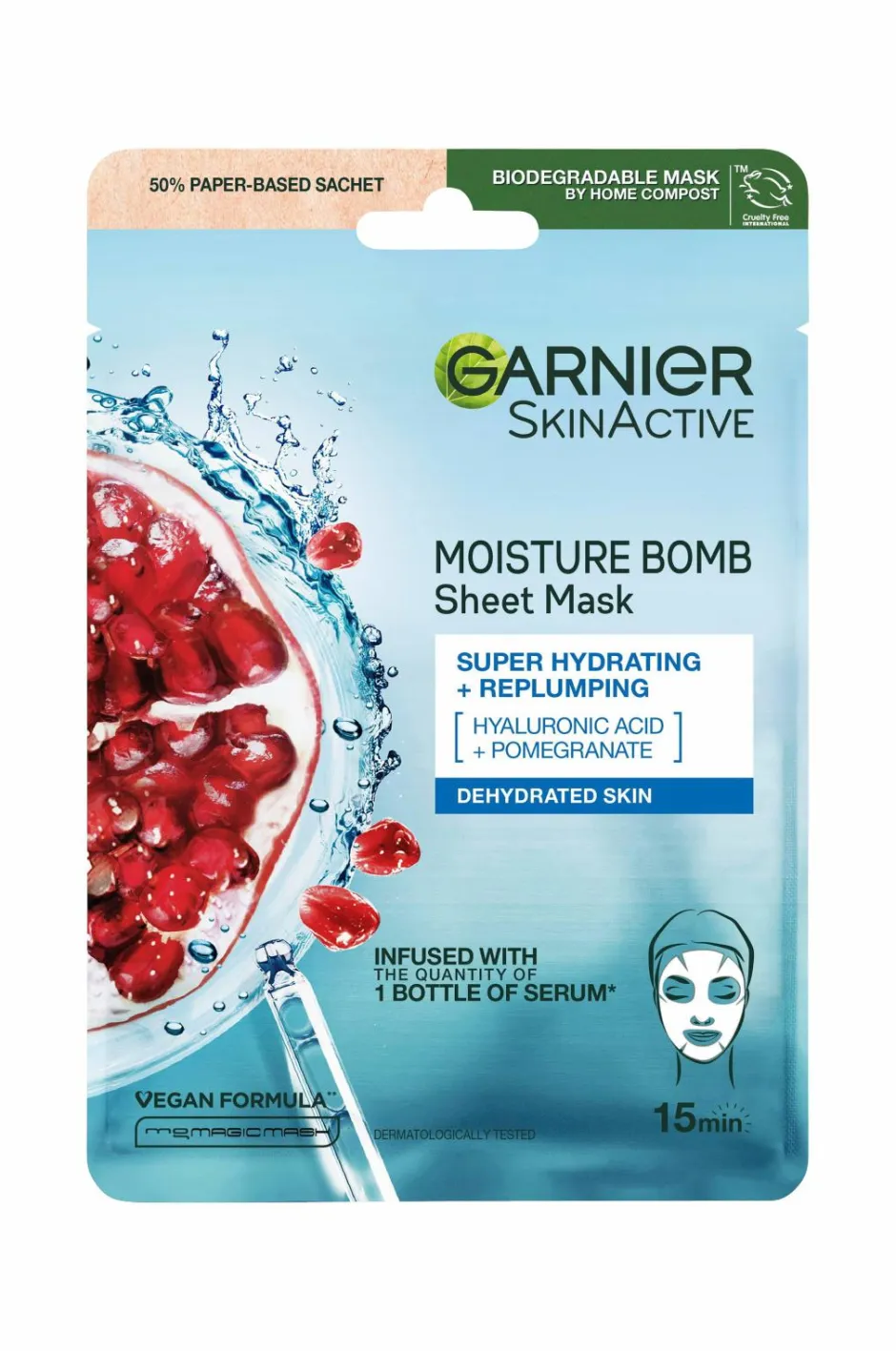 Garnier Skinactive Moisture Bomb Super Hydrating & Replumping Sheet Mask For Dehydrated Skin^ Ansigtspleje|Ansigtspleje
