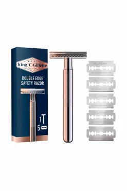 Gillette Dobbeltkantet sikkerhedshøvl + 5 barberblade^ Barbering|Barbering