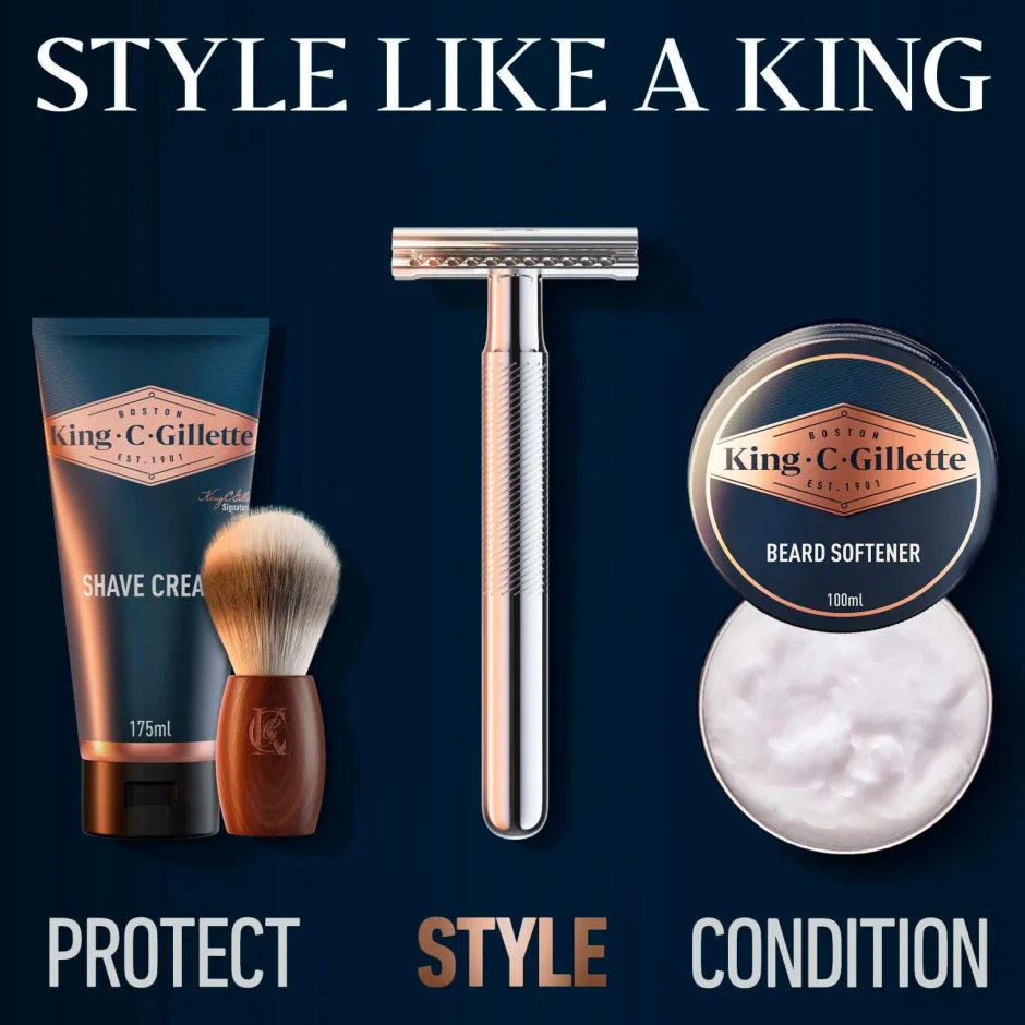 Gillette Dobbeltkantet sikkerhedshøvl + 5 barberblade^ Barbering|Barbering