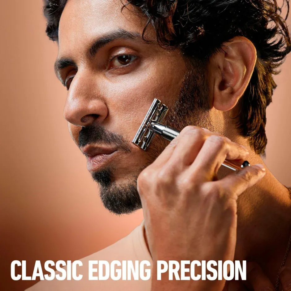 Gillette Dobbeltkantet sikkerhedshøvl + 5 barberblade^ Barbering|Barbering