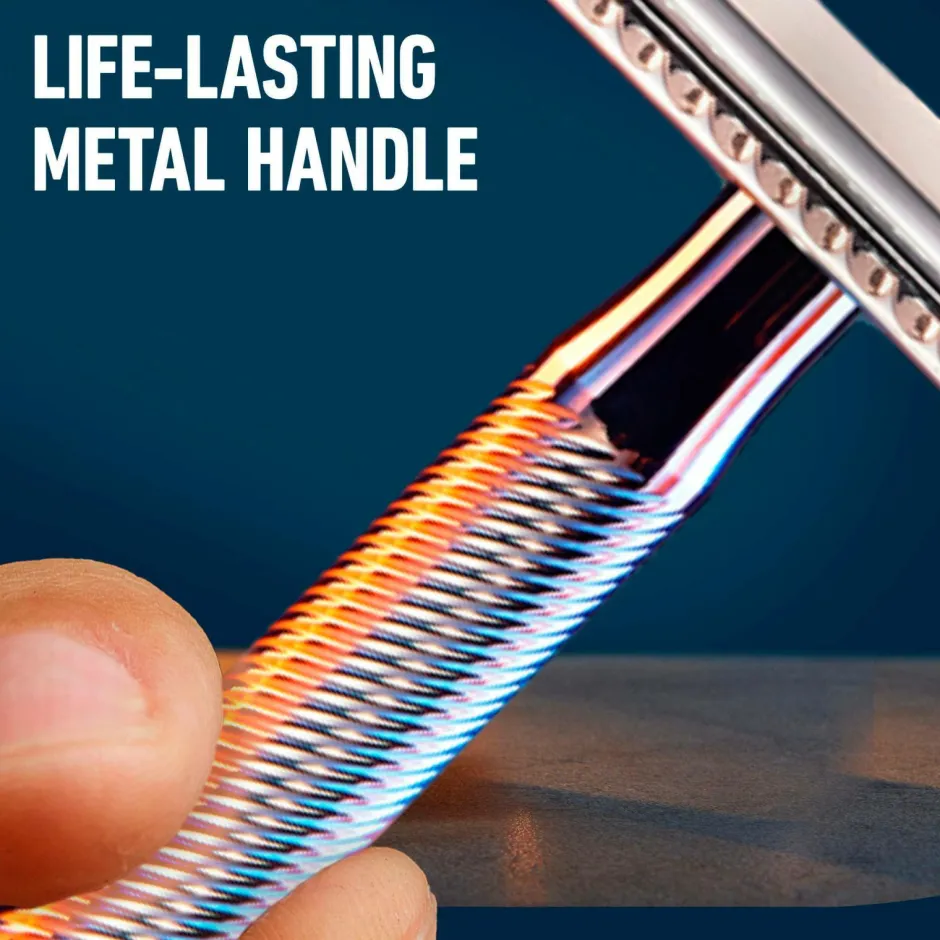 Gillette Dobbeltkantet sikkerhedshøvl + 5 barberblade^ Barbering|Barbering