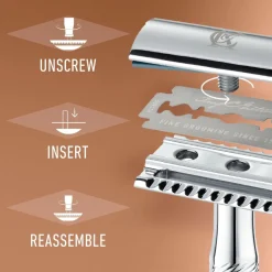 Gillette Dobbeltkantet sikkerhedshøvl + 5 barberblade^ Barbering|Barbering