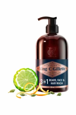 Gillette 3-in-1 Beard, Face & Hair Wash^ Ansigtspleje|Ansigtspleje