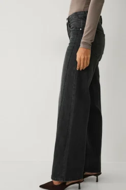 Gina Tricot Jeans Low Wide Front Seam^Dame Jeans