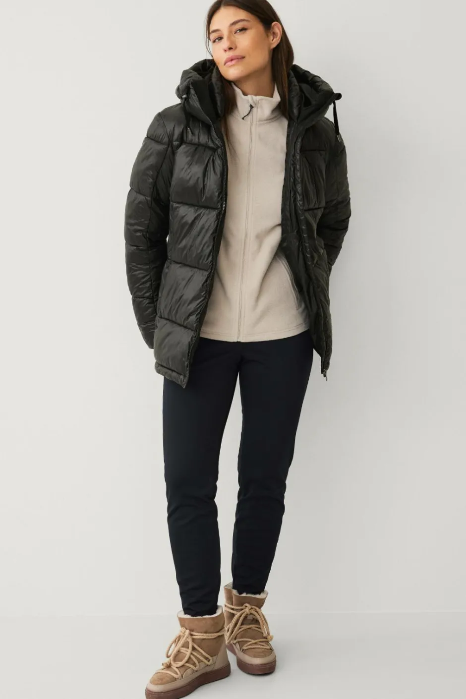 Online Jakke Gold Warm Jacket Shiny Dame Overtøj|Overtøj