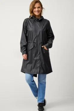 Sale Regnparka Rain Waist Parka PU Dame Overtøj|Overtøj