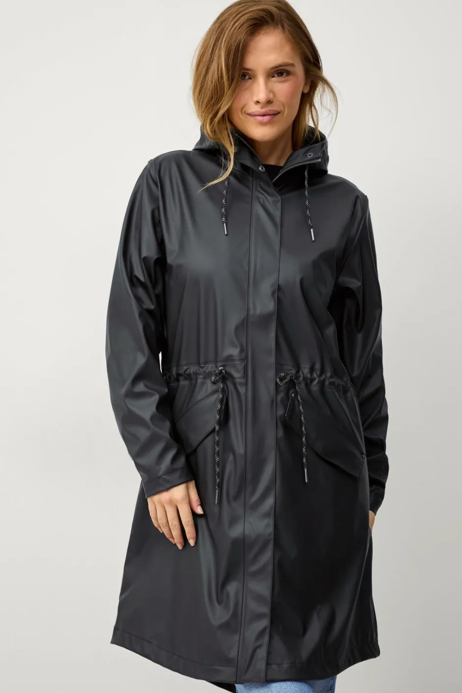 Sale Regnparka Rain Waist Parka PU Dame Overtøj|Overtøj