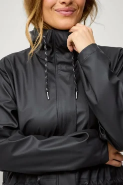Sale Regnparka Rain Waist Parka PU Dame Overtøj|Overtøj