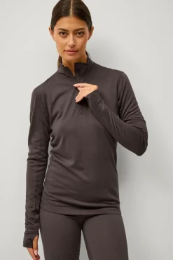 Áhkká Termisk top Merino Wool LS Halfzip W^Dame Skiundertøj|Skiundertøj