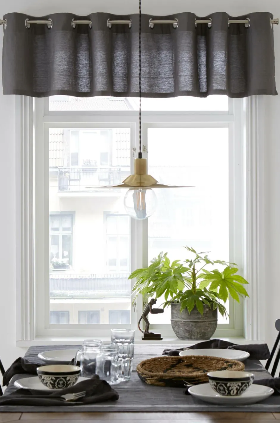 &Home Kappe med sejlringe^ Julegardiner|Gardinkapper