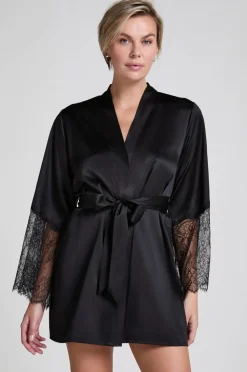 New Kimono Satin Lace Dame Nattøj
