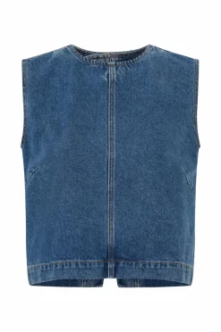 Hot Denimvest Ivy-Heaven Cross Back Top Wash Jaca Dame Blazere & Veste