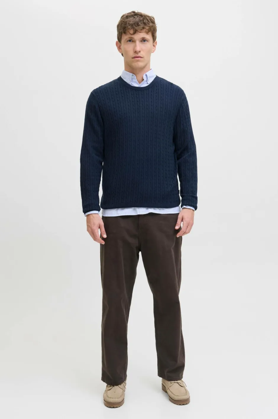 Jack & Jones Pullover jjeEmil Knit Cable Crew Neck^ Trøjer