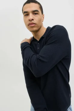 New Pullover jjeGeorge Knit Polo LS SN Poloshirts